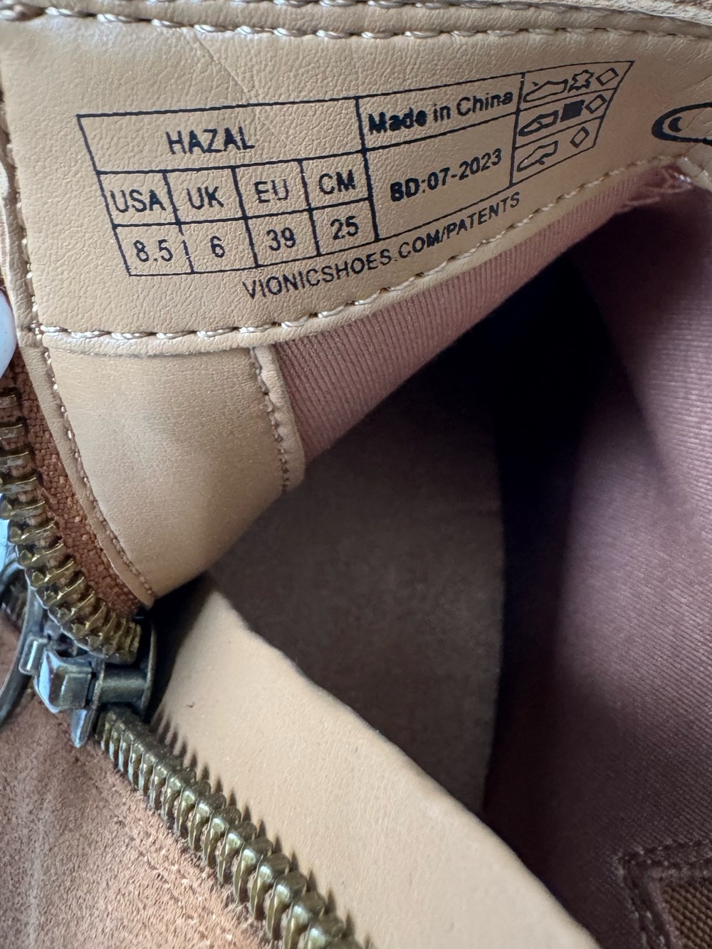 Vionic Hazal Suede Wedge Bootie Cognac Brown | 8.5 - Picture 8 of 10